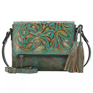 🩵NWT! Floral Embossed Leather Crossbody Bag